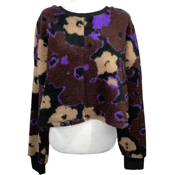 BP High Pile Fleece Long Sleeve Floral Pullover Sweatshirt Size 2X New w/ Tag - Picture 4 of 16